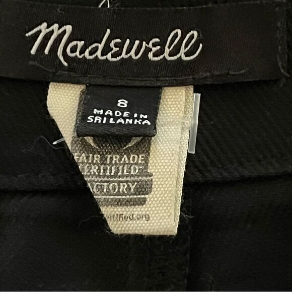 Madewell Classic Wide Leg Black Pants Size 8 Sailor Pant Buttons Up Side - Picture 5 of 6